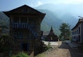 Old buddhist stupa in Karikhola village in Himalayas Royalty Free Stock Photo