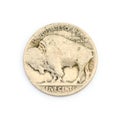 Old buffalo nickel Royalty Free Stock Photo