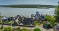 Old buidings and roofs in the town of le mont saint michel of france Royalty Free Stock Photo