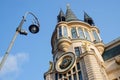 Old building in art nouveau style and vintage lantern,Batumi