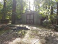 Old building back in the woods