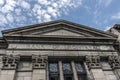 The old building of the Bank of Montreal Quebec City cloudy sky in Canada