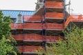 Construction scaffolding around a building Royalty Free Stock Photo