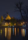 Old building on the Brda river in Bydgoszcz. Night scene Royalty Free Stock Photo