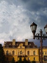 Old building and cloudy sky