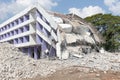 Old building collapse after earthquake wating to demolish by engineer Royalty Free Stock Photo