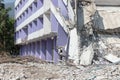 Old building collapse after earthquake wating to demolish by engineer