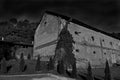 Old building and dark sky aproaching the storm