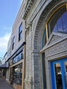 Building with decorative facade on main street of Globe, Arizona. Royalty Free Stock Photo