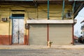 Old building exterior with store on ground floor / shop with clo Royalty Free Stock Photo