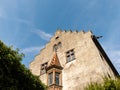 Medieval Building Facade from a Low Angle Royalty Free Stock Photo