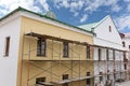 Old building facade under reconstruction Royalty Free Stock Photo