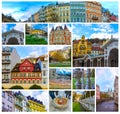 Building facades in Karlovy Vary, Czech Republic Royalty Free Stock Photo