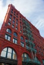 Old building with fire escape stairs in Soho, NYC Royalty Free Stock Photo