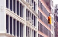 Old building with iron fire escape, color  toning applied, New York City, USA Royalty Free Stock Photo