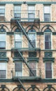 Old building with iron fire escape, New York City, USA Royalty Free Stock Photo