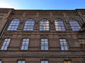 Old building with large Windows, red brick Royalty Free Stock Photo