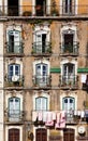 Old building Lisbon windows Royalty Free Stock Photo