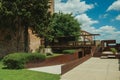 Old building and modern gardens of the Caceres Museum