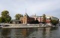 Old building of Moscow River Imperial Yacht Club in Balchug island in the center of Moscow, Russia. Royalty Free Stock Photo