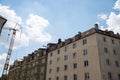 Old building and new building, row of houses in Schwabing