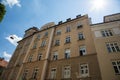 Old building and new building, row of houses in Schwabing