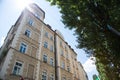 Old building and new building, row of houses in Schwabing Royalty Free Stock Photo