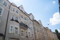 Old building and new building, row of houses in Schwabing