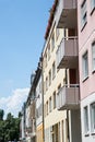 Old building and new building, row of houses in Schwabing