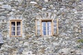 Old building with small windows - facade with old window Royalty Free Stock Photo