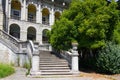 Old building with a stone staircase in the Park. Royalty Free Stock Photo