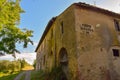 Old building in a sunny spring day with blue sky in Peccioli countryside, Valdera, Tuscany. Italy Royalty Free Stock Photo