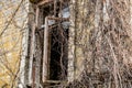 Old building wall with dirty broken windows glass Royalty Free Stock Photo