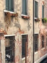 Old building with worn brick walls in Italy Royalty Free Stock Photo