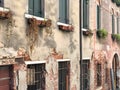 Old building with worn brick walls in Italy Royalty Free Stock Photo