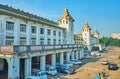 The old building of Yangon railway station, Myanmar Royalty Free Stock Photo