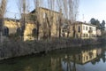 Old buildings along the canal Martesana, Milan