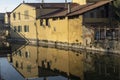 Old buildings along the canal Martesana, Milan