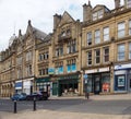 Old buildings bars and shops on north parade in bradford west yorkshire