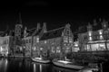 Old buildings in Brugges by night, Belgium