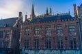 Old buildings on canal in Bruges, Belgium