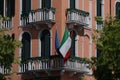 Old Buildings and canals in Venice, Italy, balcony details Royalty Free Stock Photo