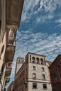 Old buildings in the center of Piacenza - Fascist architecture - emilia romagna Royalty Free Stock Photo
