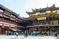 Old buildings in Chinese architecture style converted to modern shopping places on Yuyuan Old Street in downtown Shanghai, China Royalty Free Stock Photo