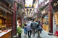 Old buildings in Chinese architecture style converted to modern shopping places on Yuyuan Old Street in downtown Shanghai, China Royalty Free Stock Photo