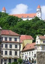 The old buildings in city Bratislava, Slovakia Royalty Free Stock Photo