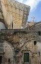 Old buildings in a Coptic part of the complex of the Basilica of the Holy Sepulchre in Jerusalem