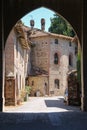 Old buildings in courtyard of ancient castle Royalty Free Stock Photo