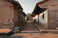 Old buildings in Daimei village, a traditional Chinese village with neat rows of houses in Zhangzhou, Fujian, China