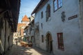 Old buildings and tourists at the Old Town in Tallinn Royalty Free Stock Photo